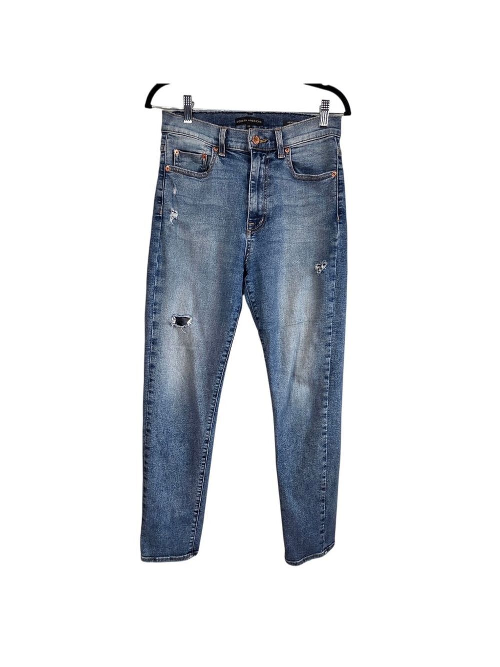 Modern American Mercer Tapered Jeans Women’s Size 28 Medium Wash Distressed